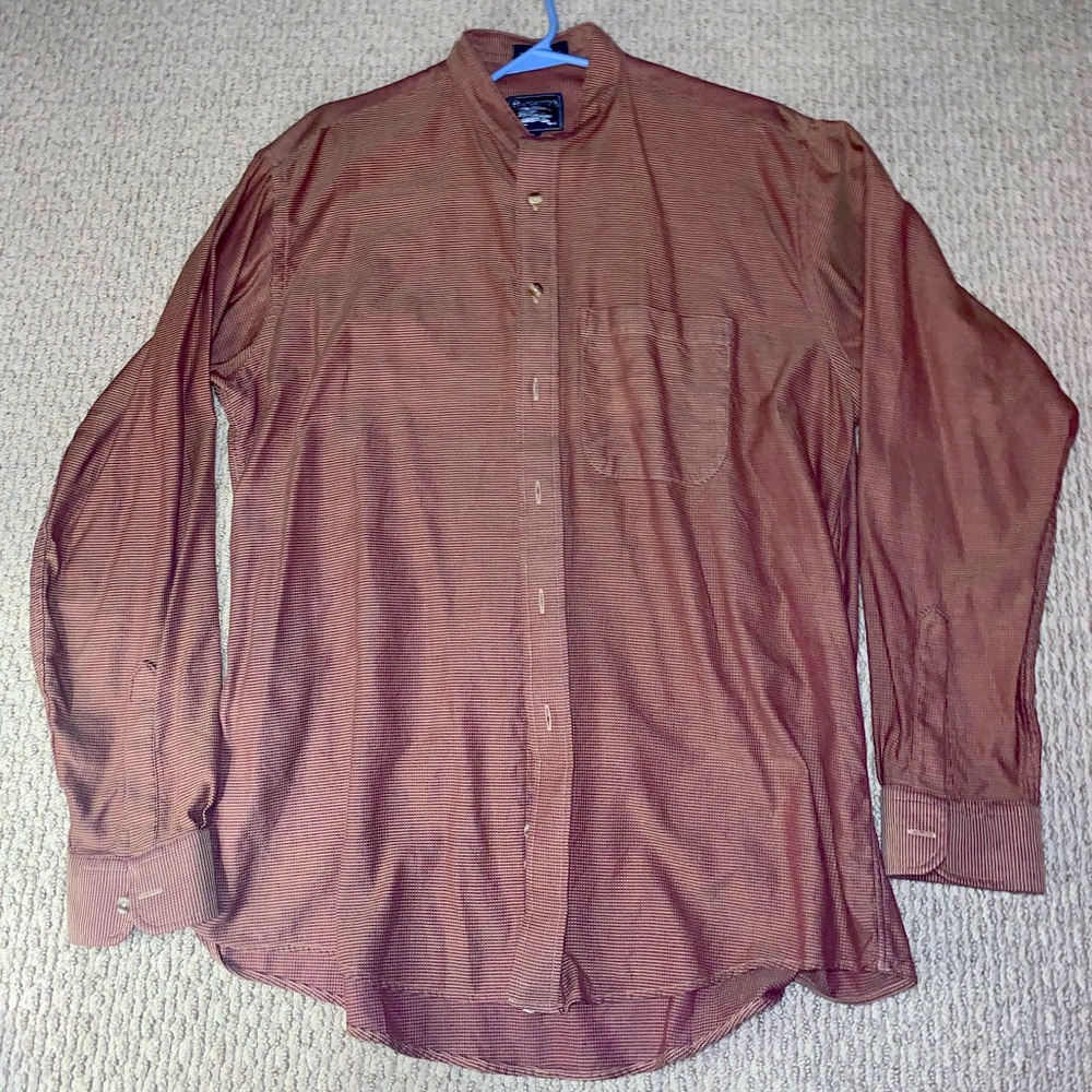 Burberry Shirt Mens Button Up Long Sleeve Dress shirt Vintage Shirt Large Size